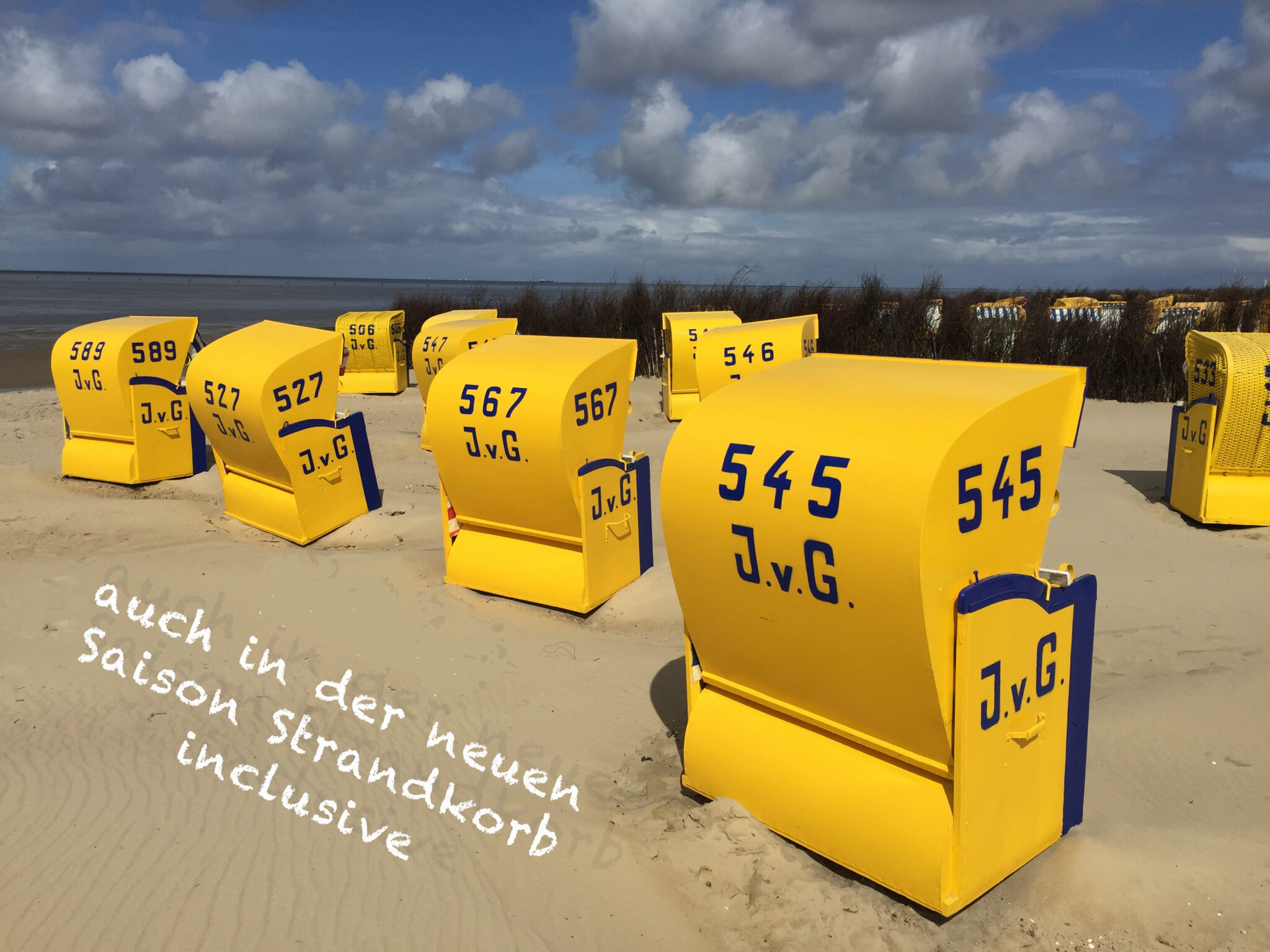 Strandkorb mit Text ohne Jahr Strandkorb inklusiv